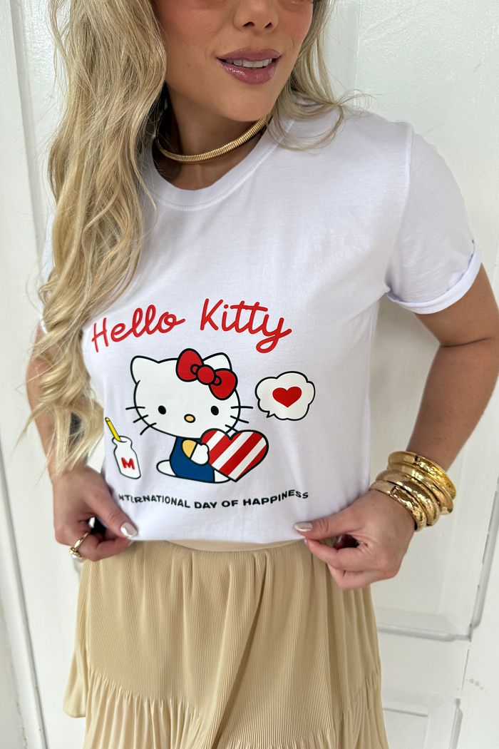 Tshirt Premium - Hello Kitty 2 DTF - Branca