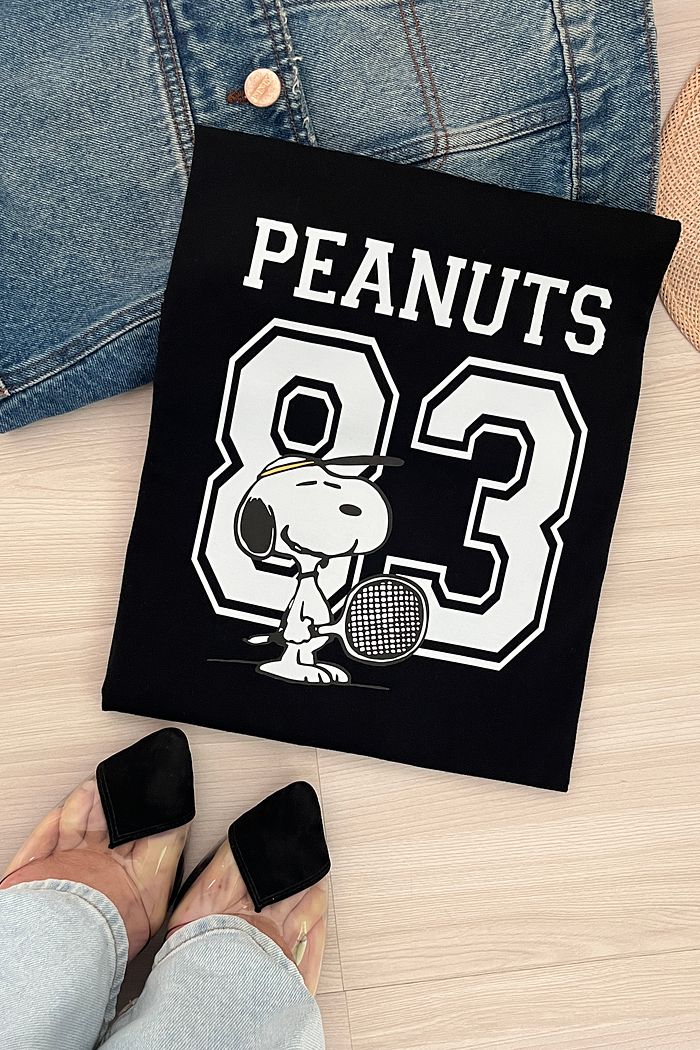 T-shirt Oversized - Peanuts 83 - Preta