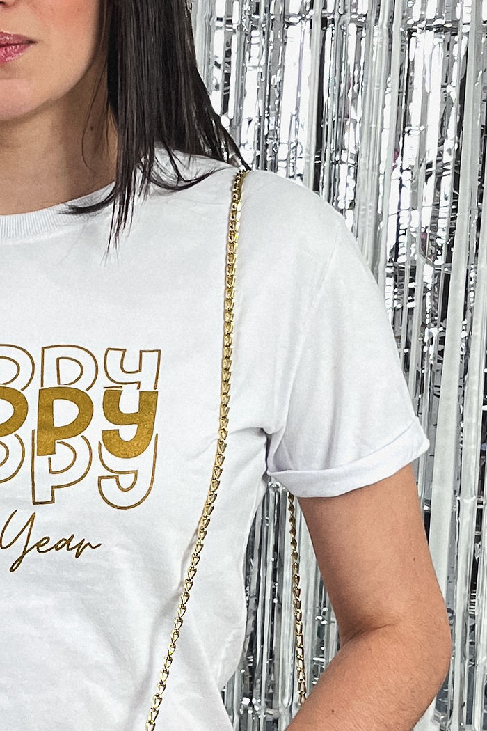 Tshirt Premium - Happy, Happy, Happy - Branca