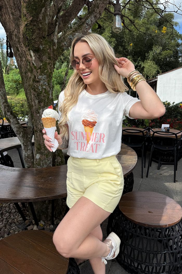 Tshirt Premium - Sorvete DTF - Off White