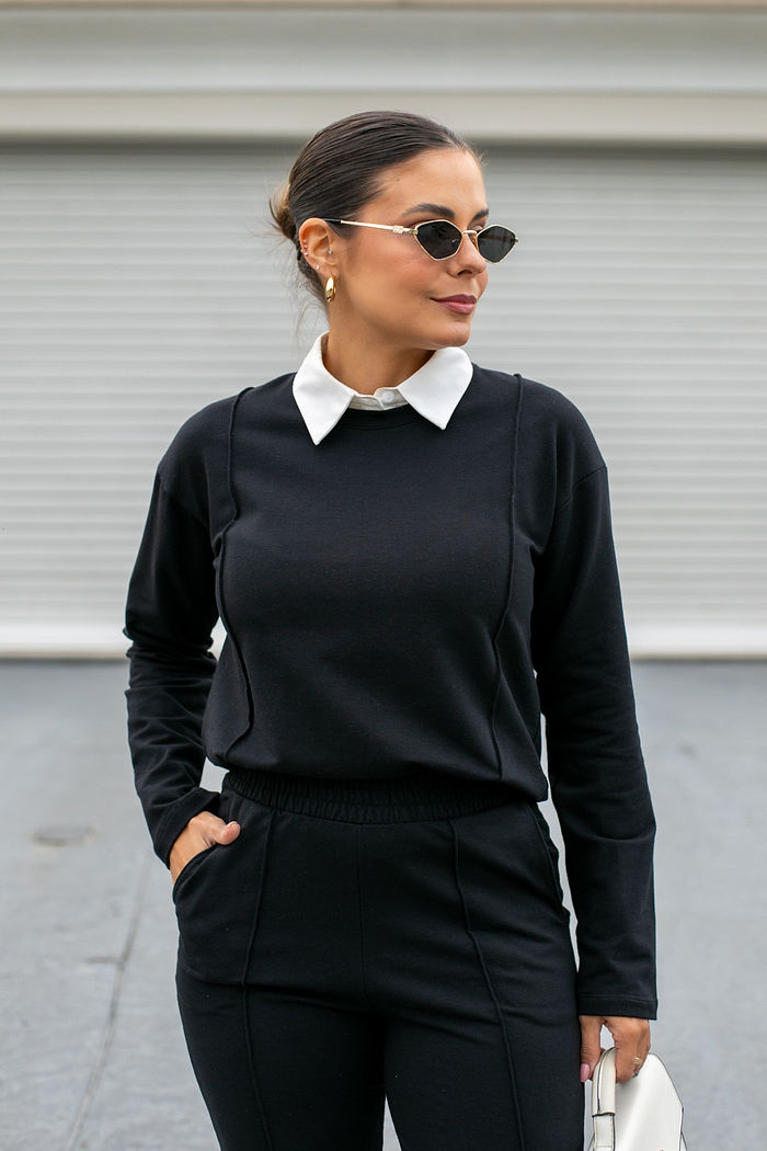 Conjunto de Molecotton Gaby - Preto