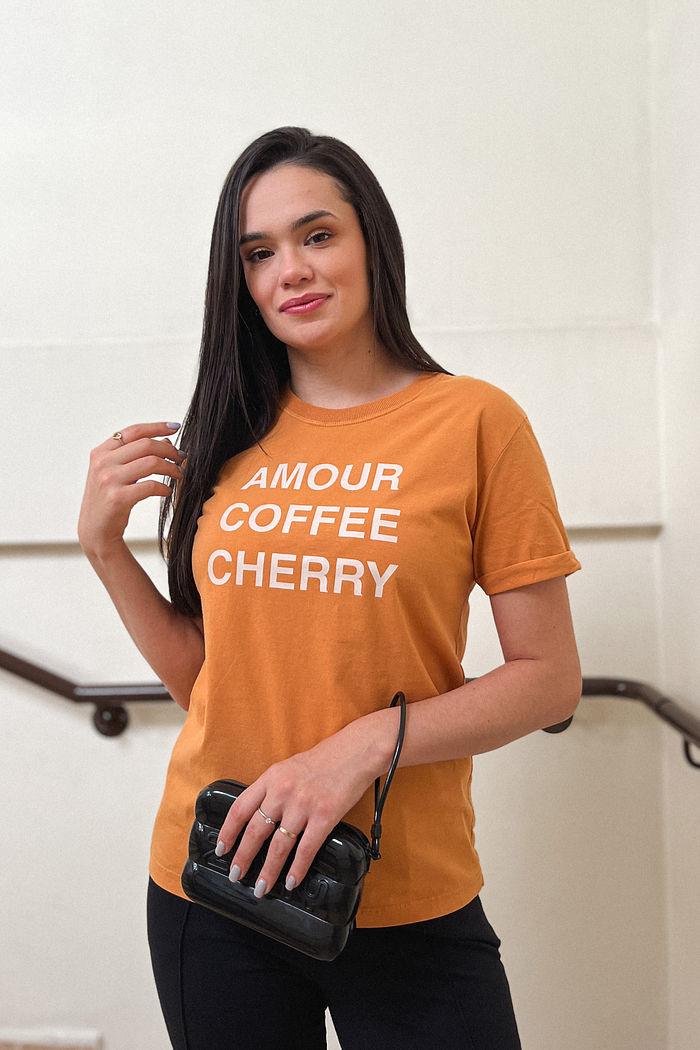Tshirt Premium - Amour, Coffee - Laranja
