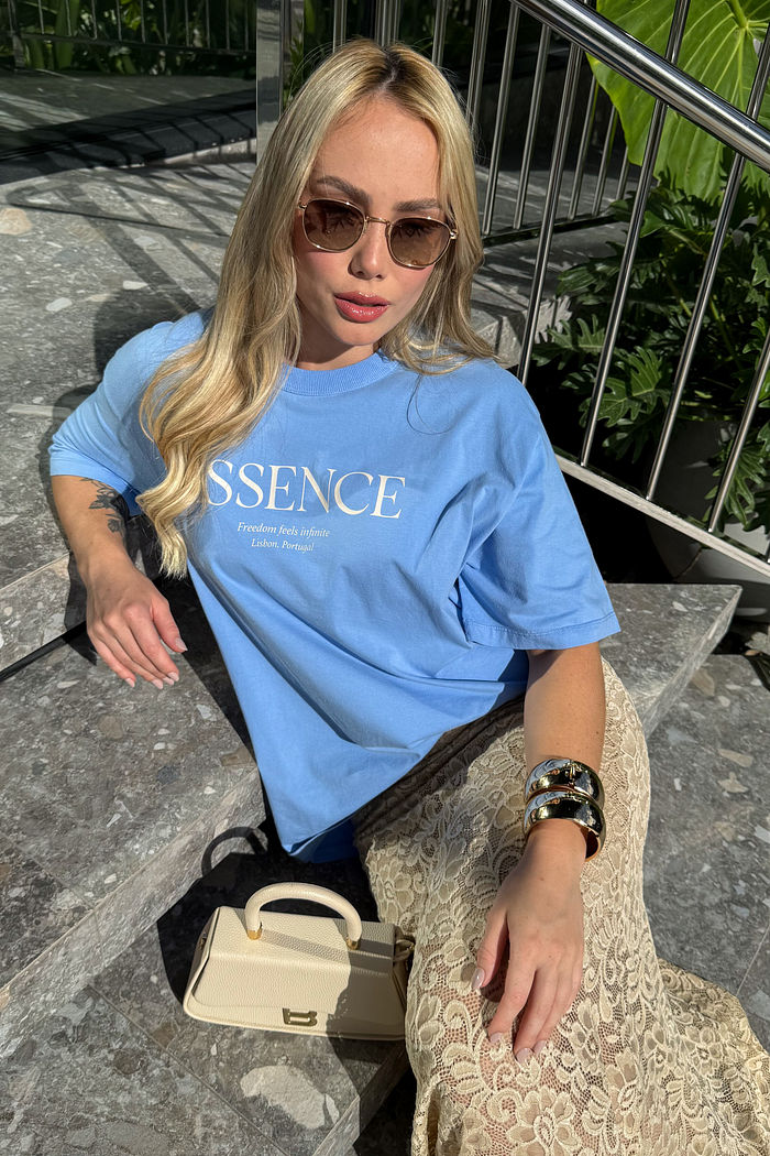 T-shirt Oversized - Essence - Azul