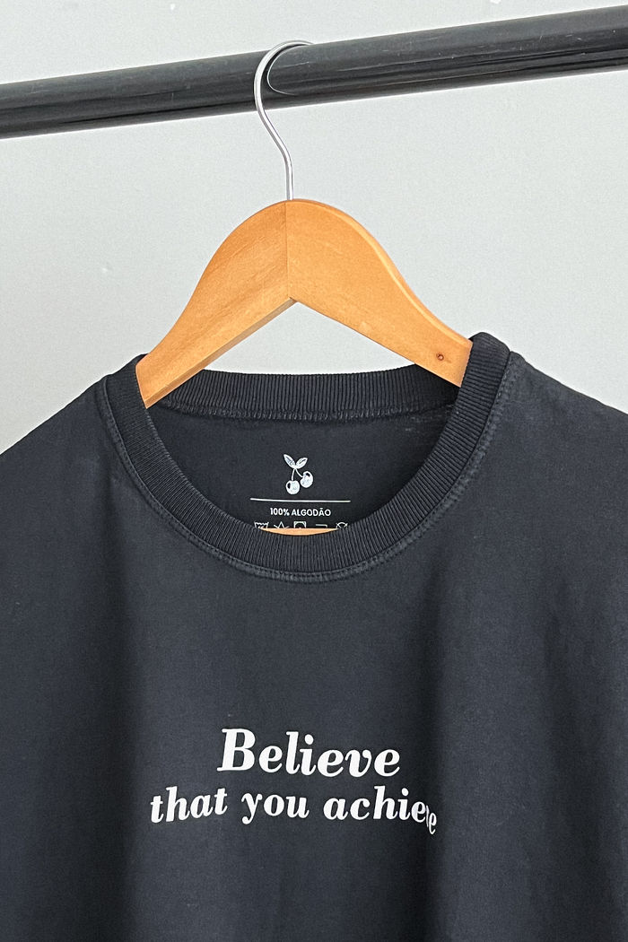 Cropped Oversized - Believe - Preto