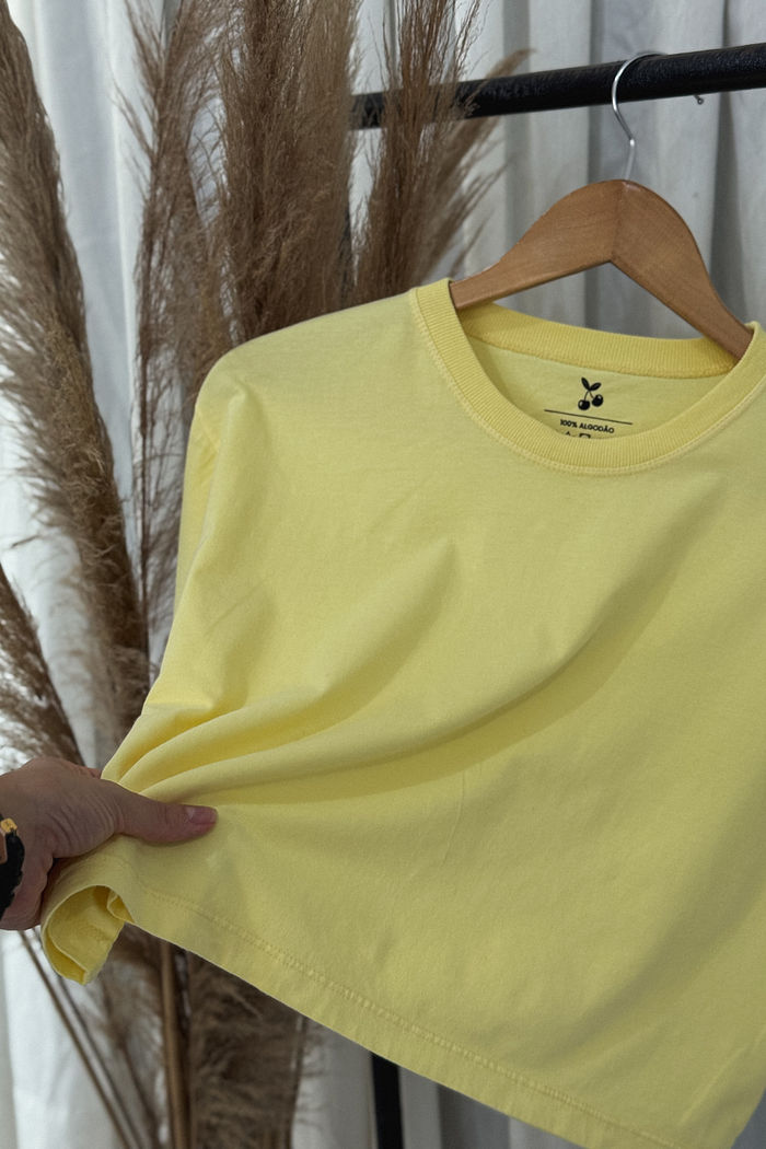 Cropped Oversized - Liso - Amarelo