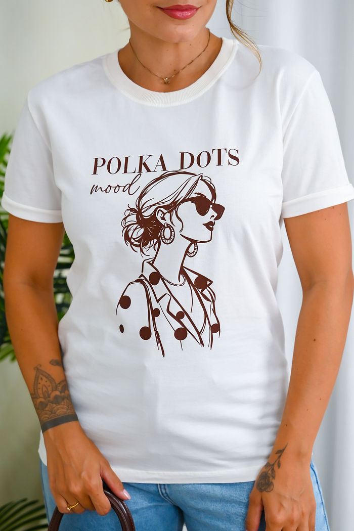 Tshirt Premium - Polka Dots - Off White