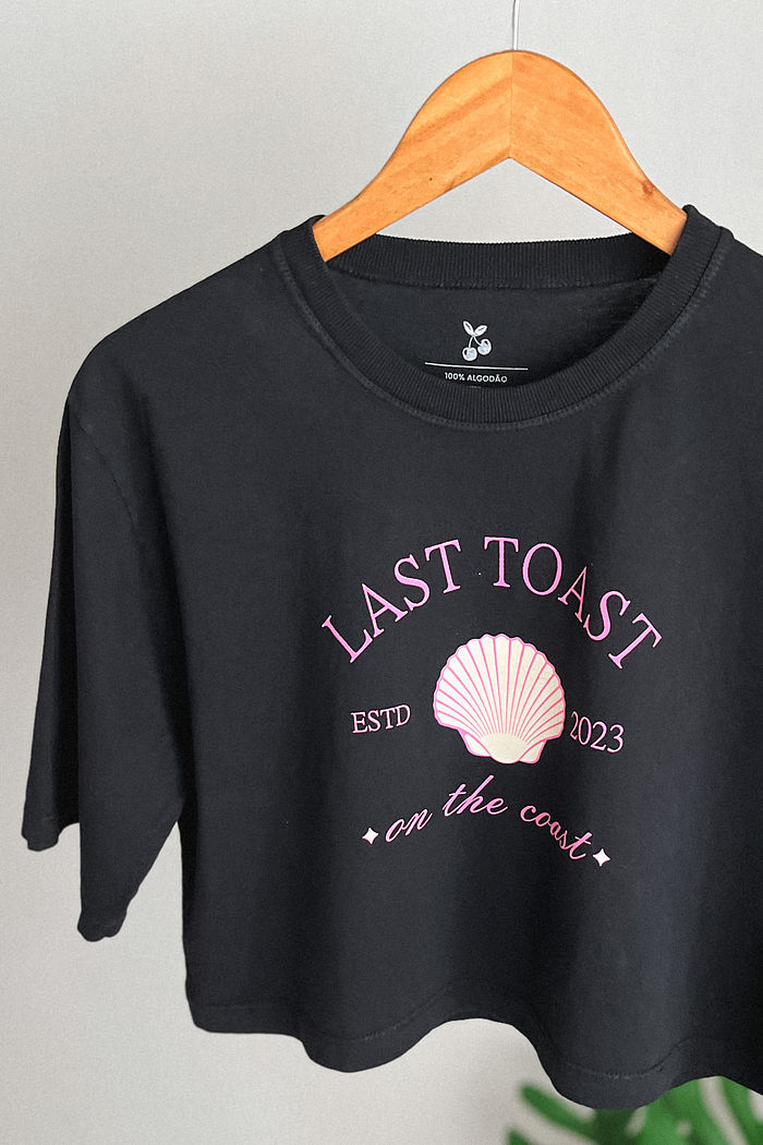 Cropped Oversized - Last Toast - Preta