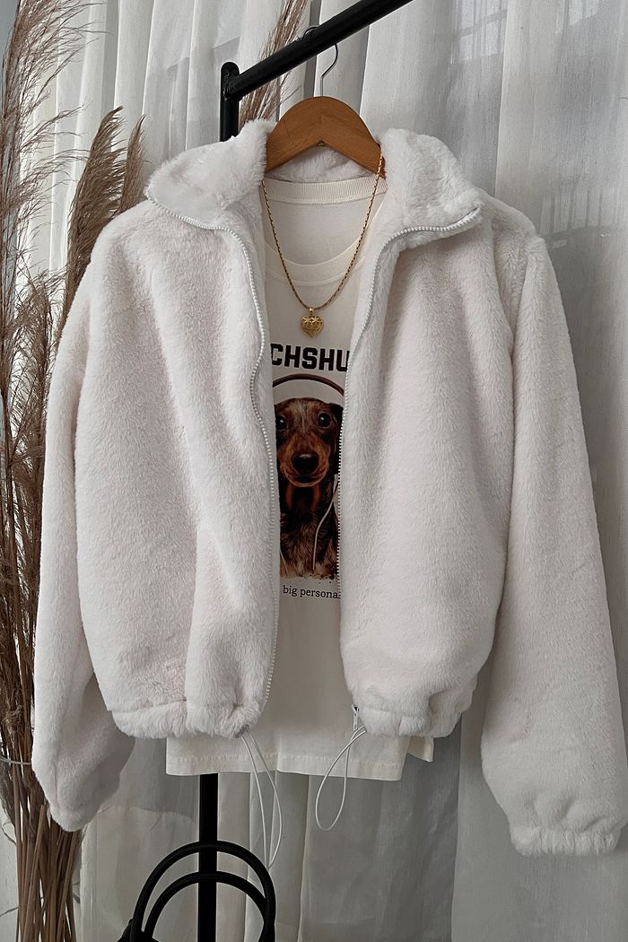 Casaco Teddy Longo - Off White
