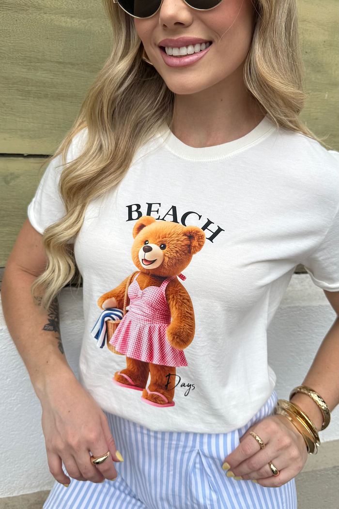 Tshirt Premium - Teddy Beach DTF - Off White