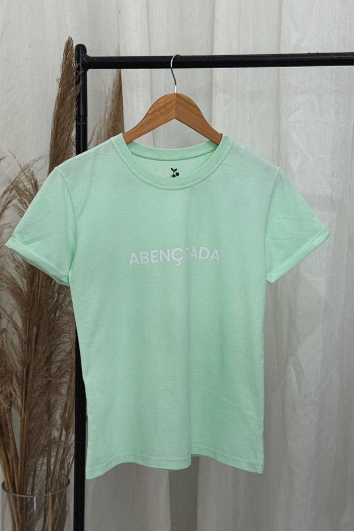 Tshirt Premium - Abençoada - Verde Bebê