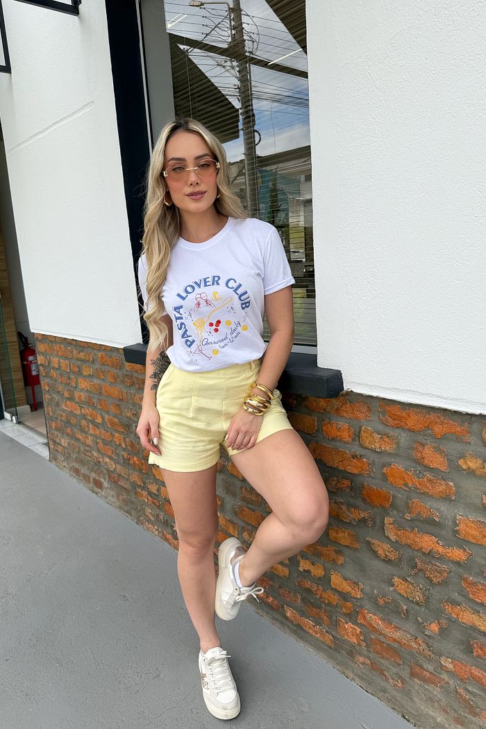 Tshirt Premium - Pasta lover DTF - Branca