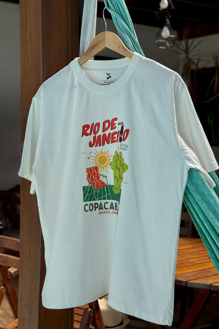 T-shirt Oversized - Rio de Janeiro DTF - Off White