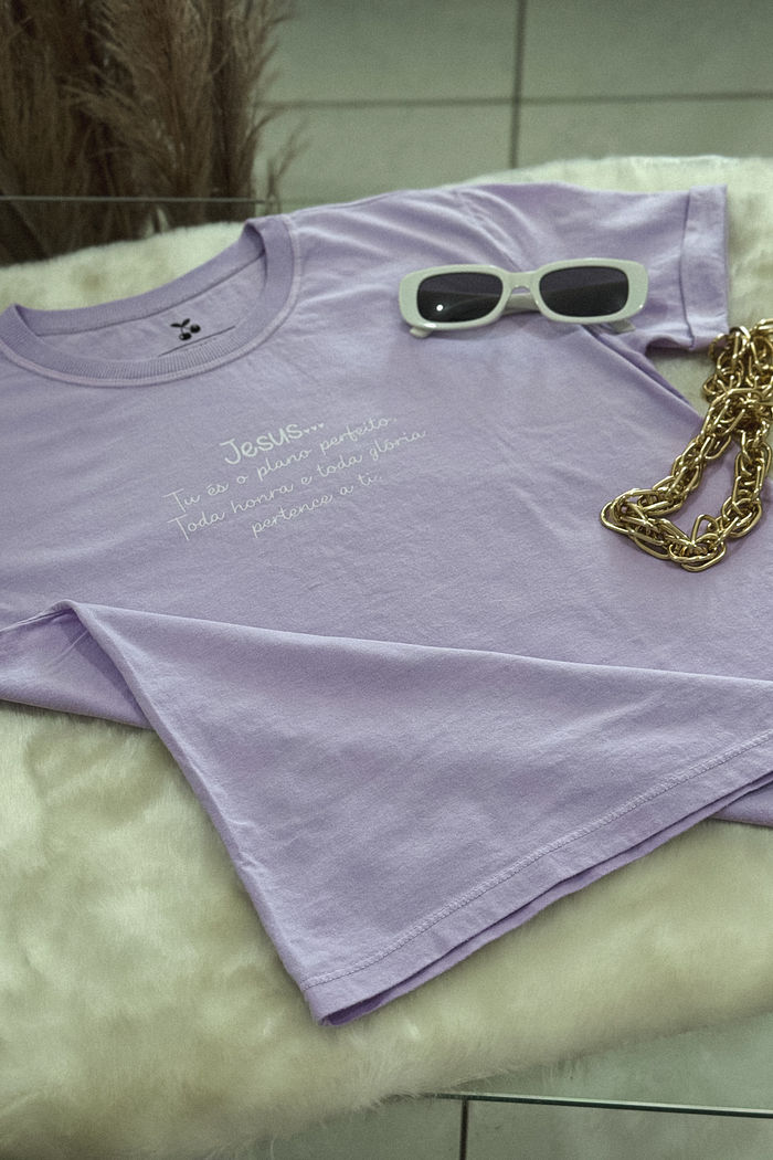 Tshirt Premium - Jesus tu és o plano - Lilás