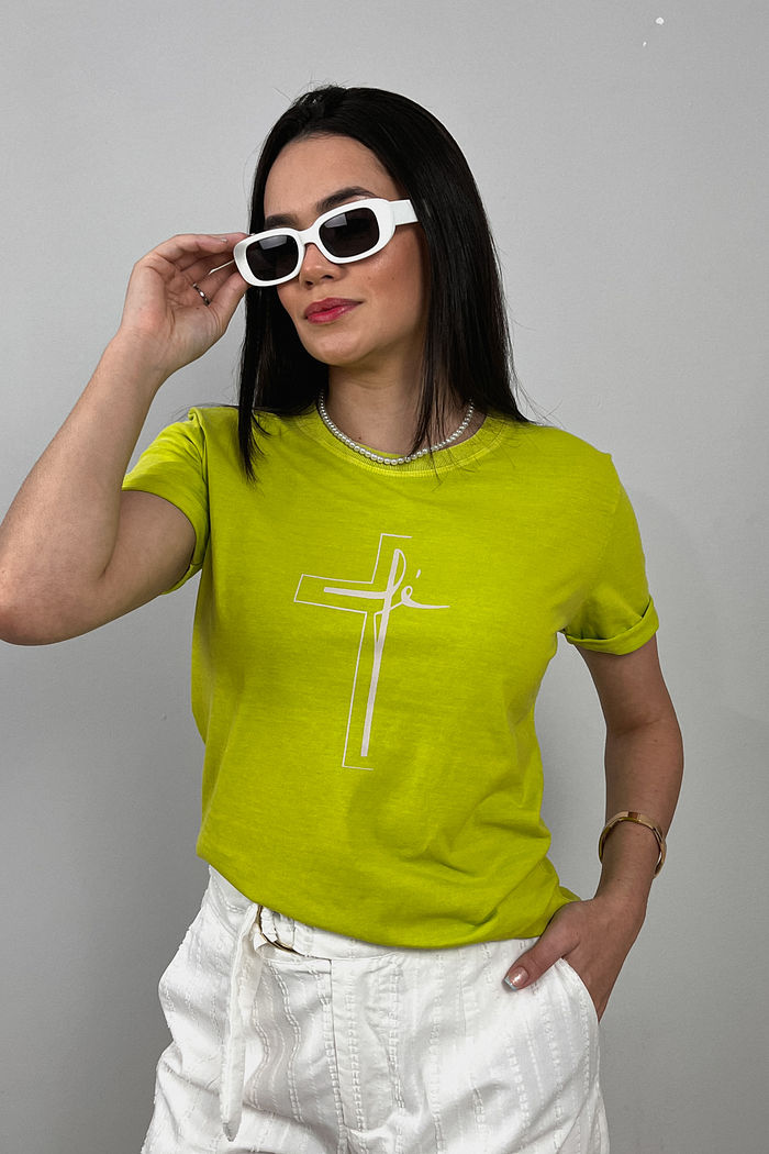 Tshirt Premium - Fé - Verde Pistache