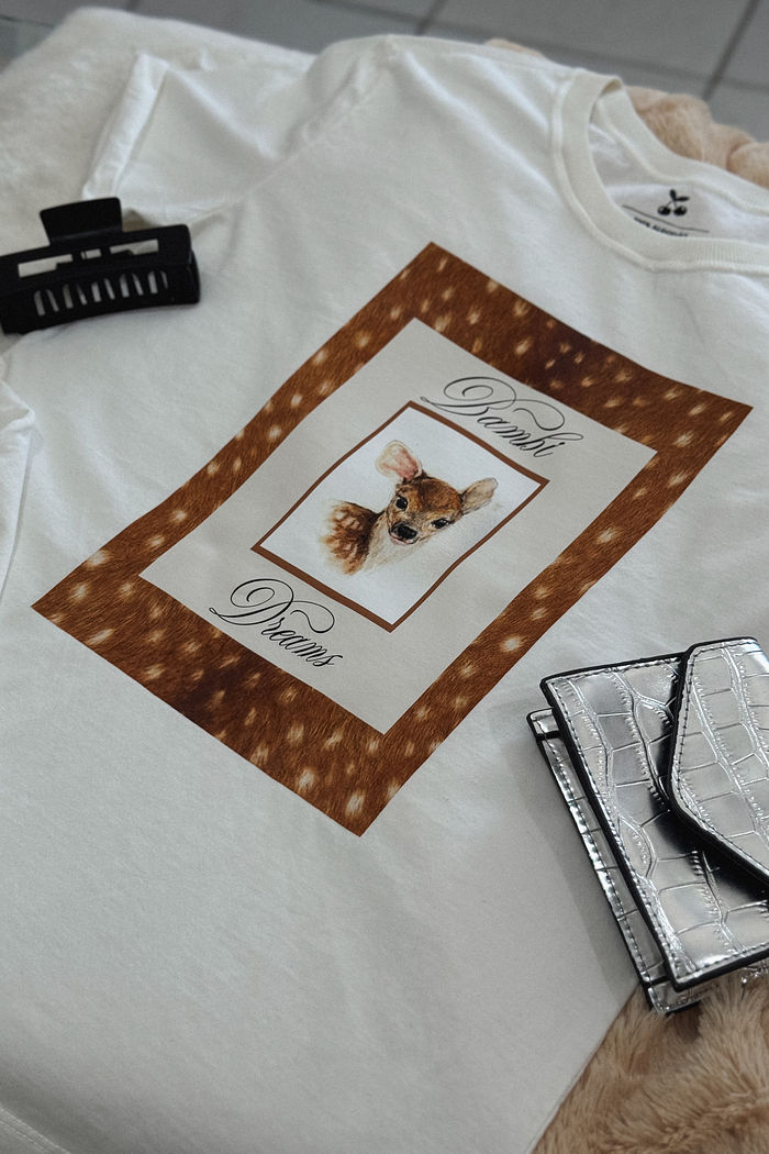 Tshirt Premium - Bambi DTF - Off White