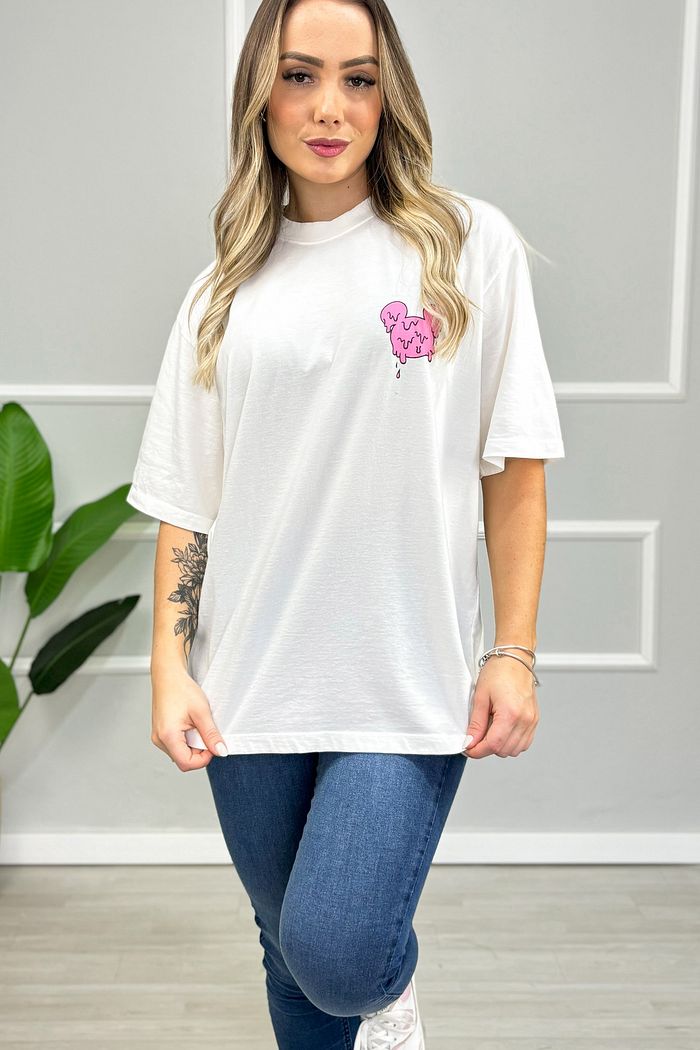 Tshirt Oversized - Mickey - Off White