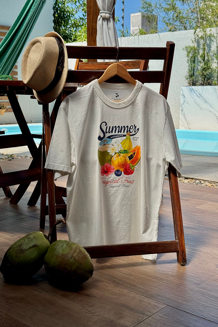 T-shirt Oversized - Tropical Fruit DTF - Off White