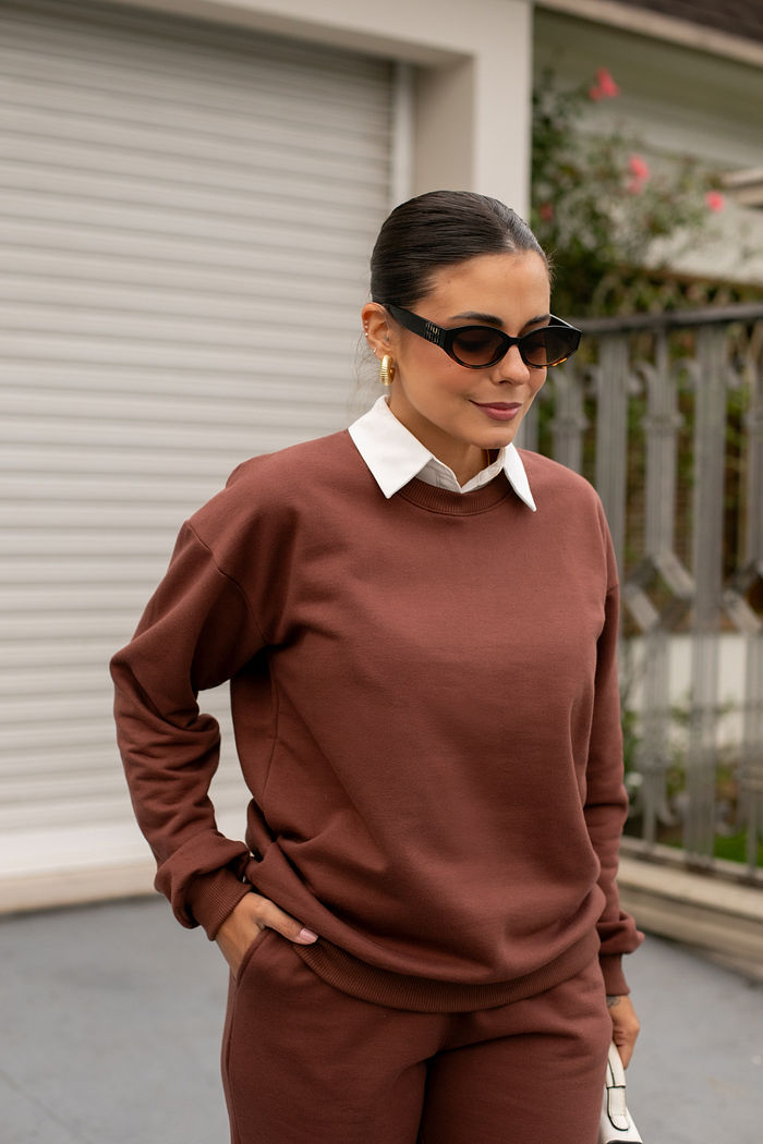 Conjunto de Moletom Sofy - Marrom