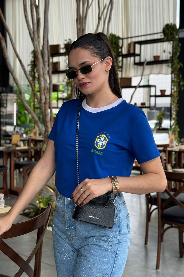 Tshirt Copa Brasão - Azul