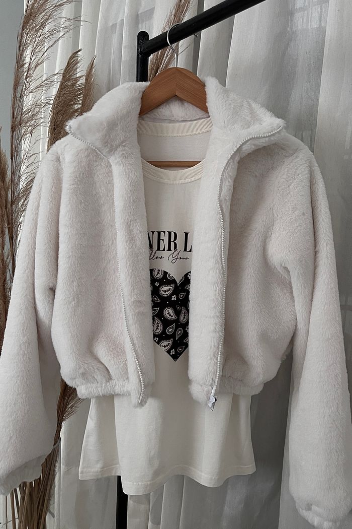Casaco Teddy Curto - Off White