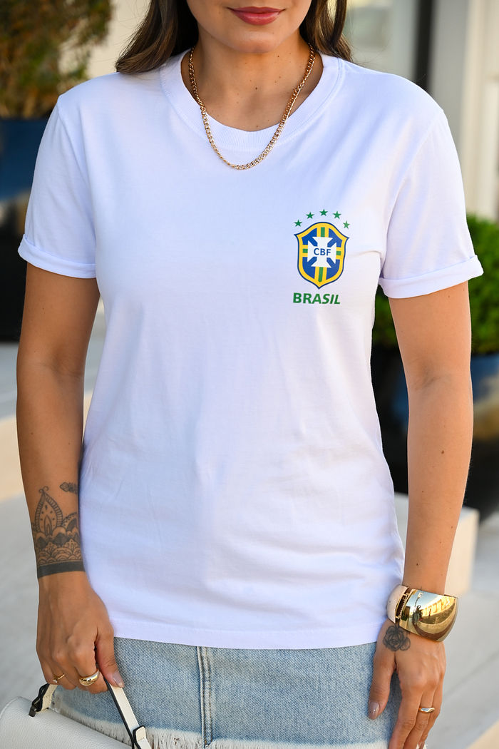 Tshirt Premium - Brasão - Branca
