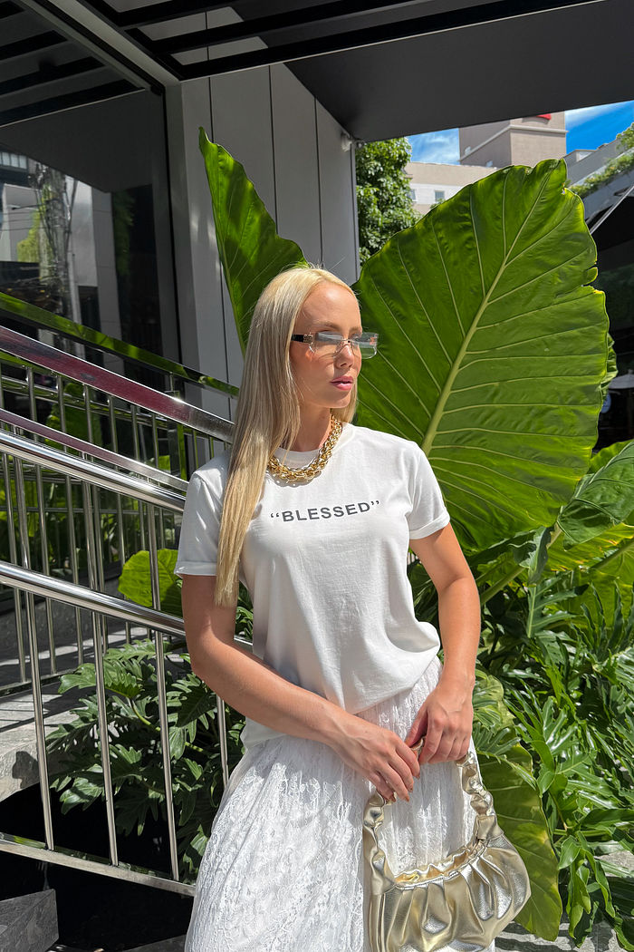 Tshirt Premium - Blessed - Off White