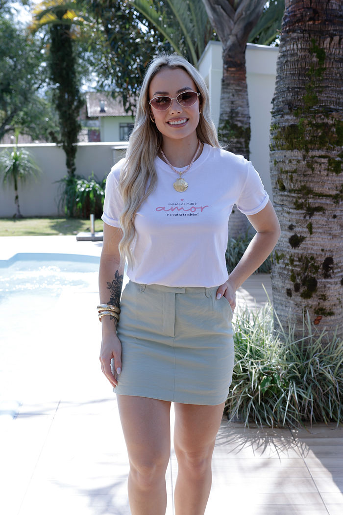 Tshirt Premium - Metade de mim - Branca