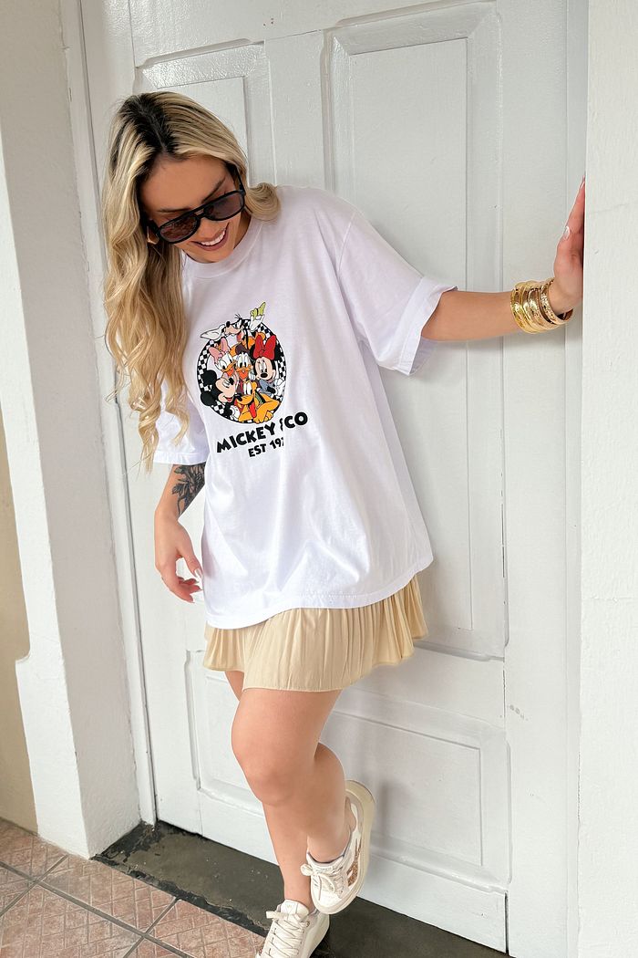 T-shirt Oversized - Mickey CO - Branca