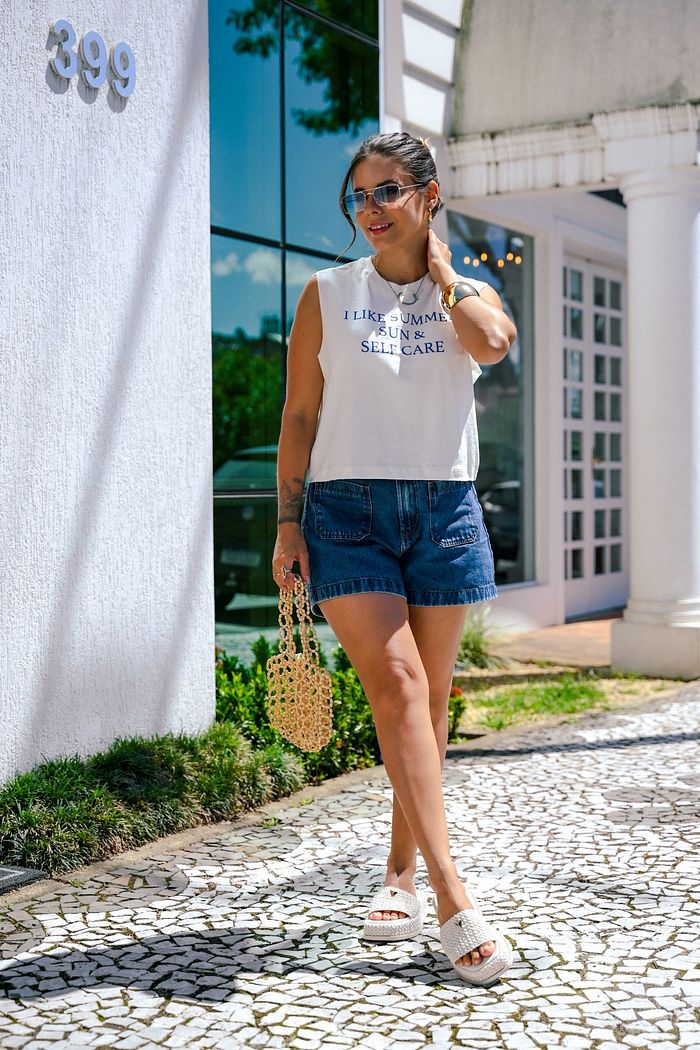 REGATA SUMMER CROPPED ESTONADA TEE LINDA