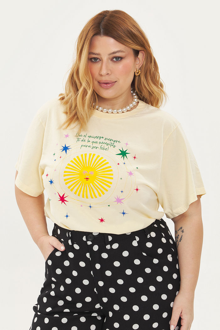 T-shirt Estonado Universo Amarelo