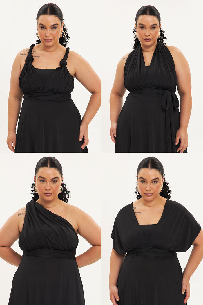 Vestido Com Amarração Glória Preto