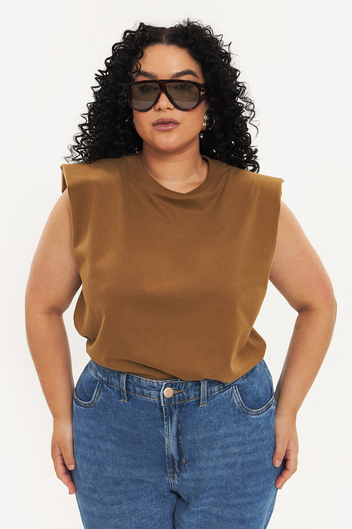 Regata Com Ombreiras Kika Castanha