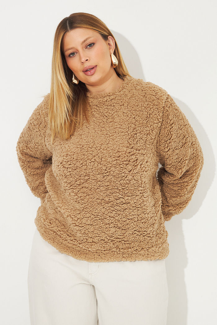 Suéter Peluciado Georgia Caramelo