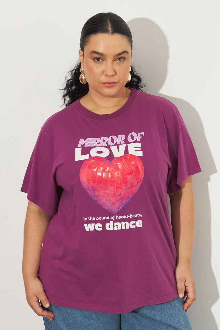 T-shirt De Algodão Mirror Of Love Vinho