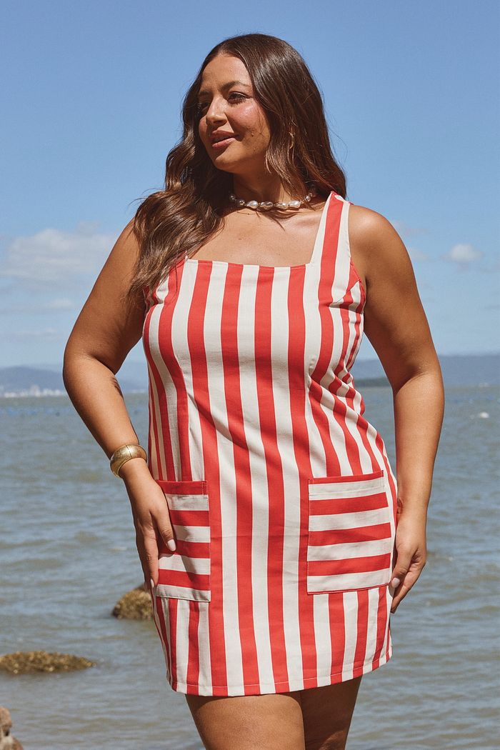 Vestido De Sarja Olivia Listrado