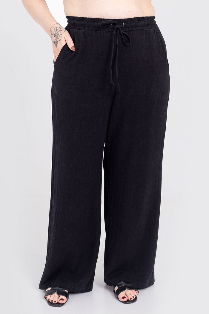 Calça Pantalona Linho Chloe Preto