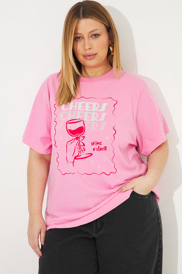T-shirt De Algodão Cheers Rosa