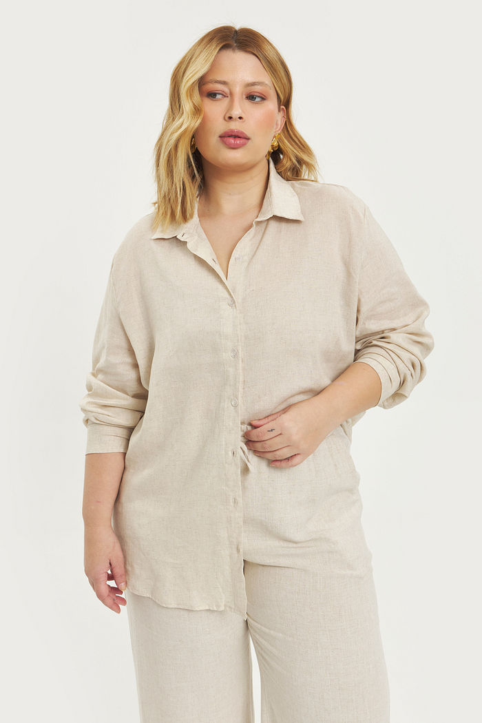 Camisa De Linho Melina Natural