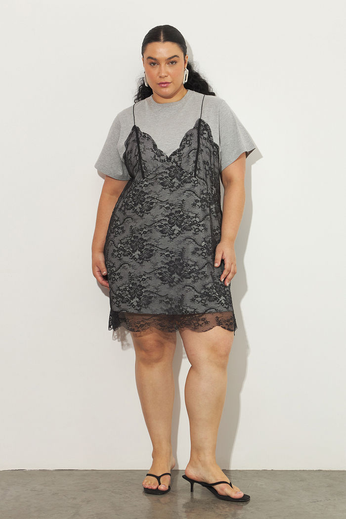 Vestido De Renda Florinda Cinza