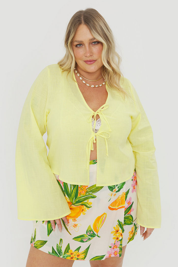 Blusa Com Amarração Mercedes Manteiga