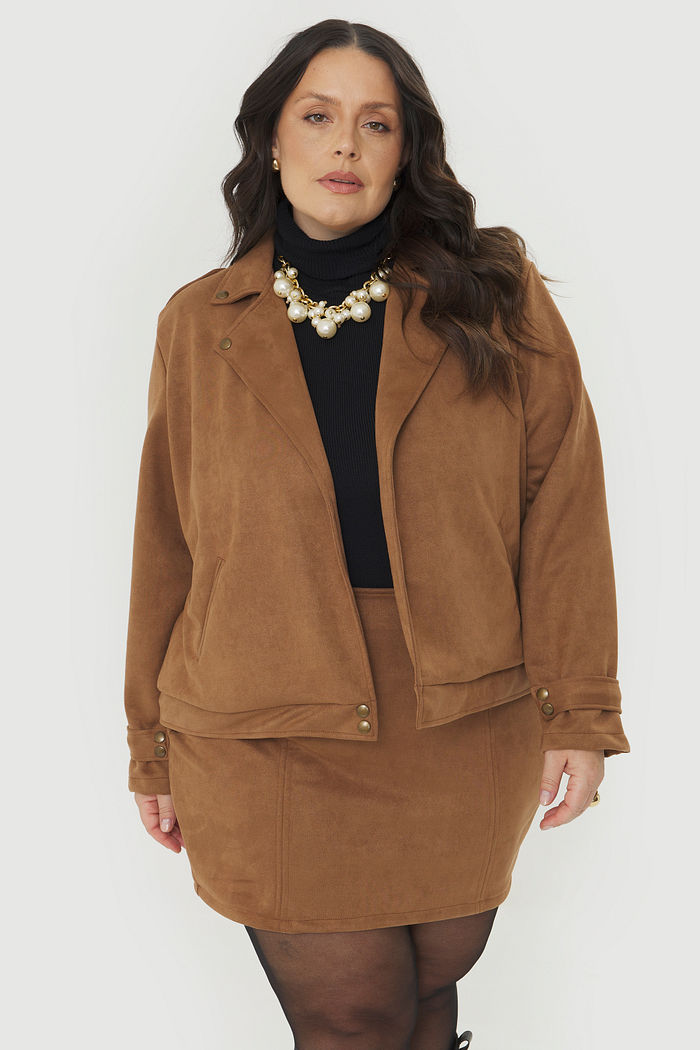 Jaqueta Suede Stella Camel