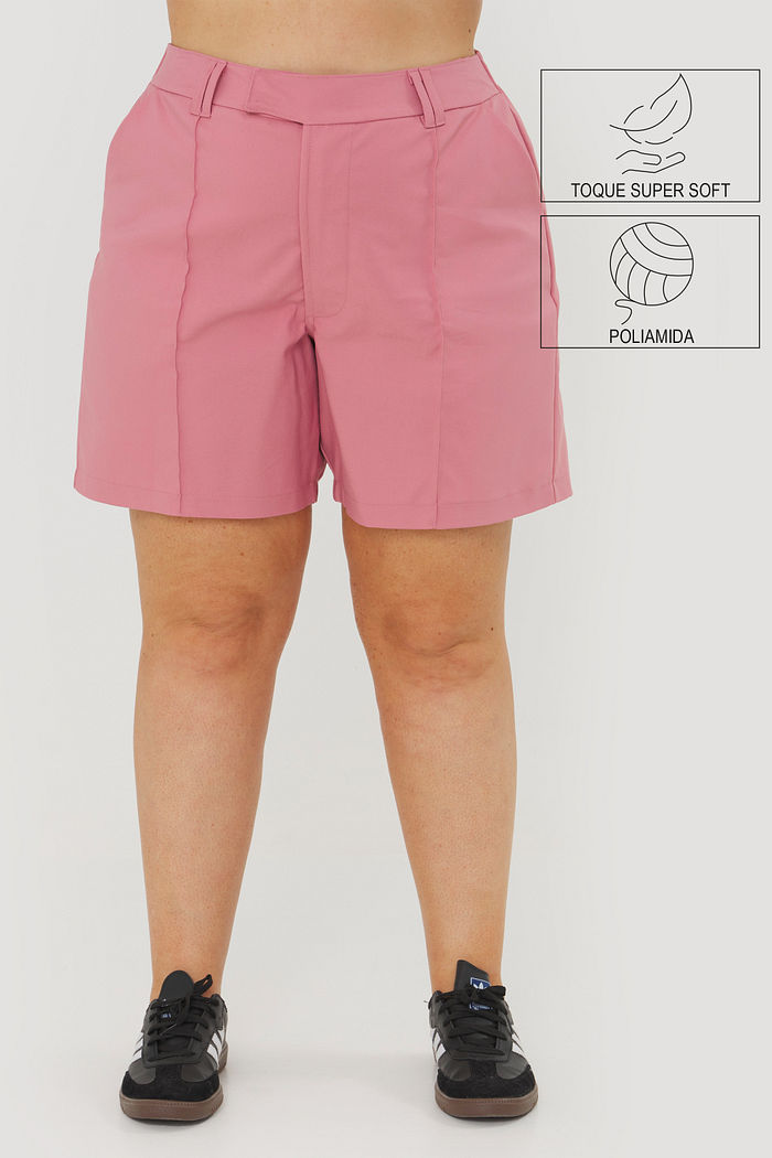 Short Alfaiataria De Algodão Fiorella Rosê