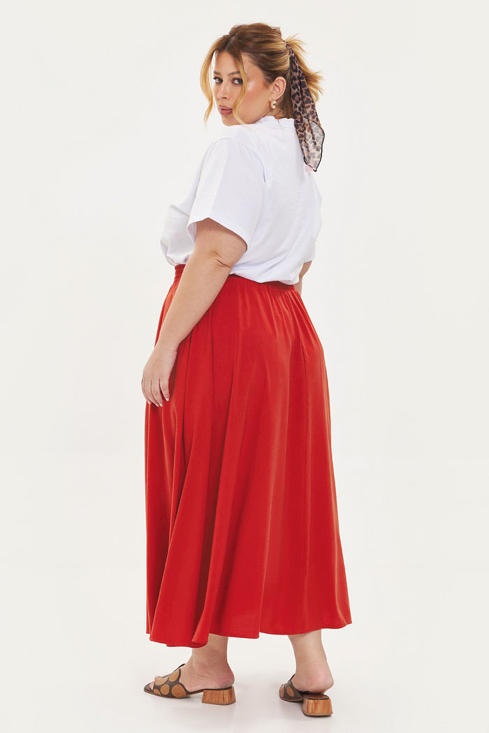 Saia Midi Chloe Tomate
