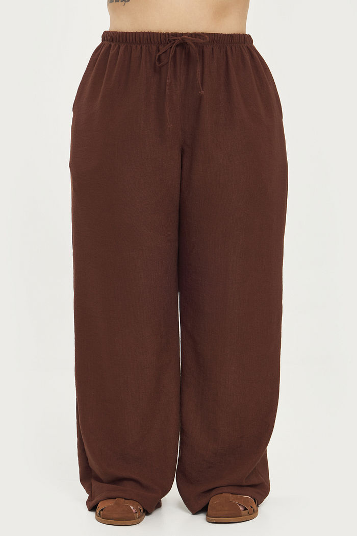 Calça Pantalona Comfy Gretha Marrom