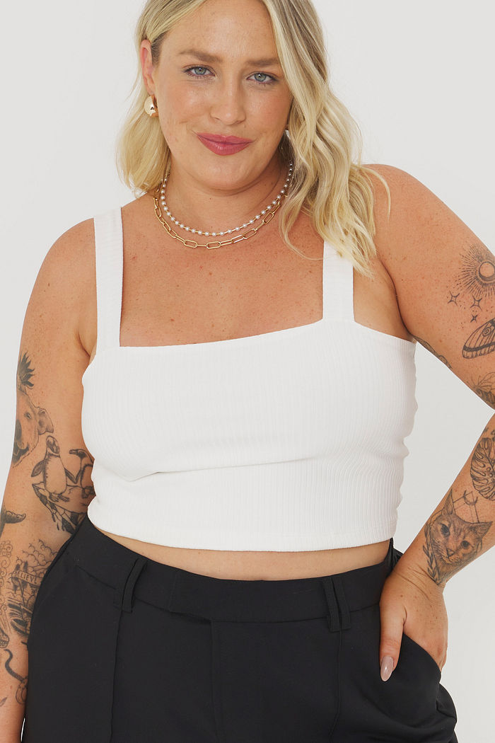 Top Canelado Magda Off-White