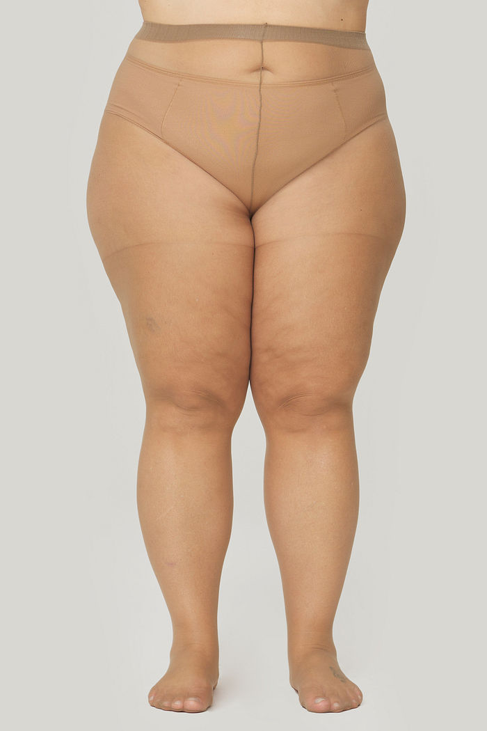 Meia Calça Transparente Plus Size Fio 15 Natural