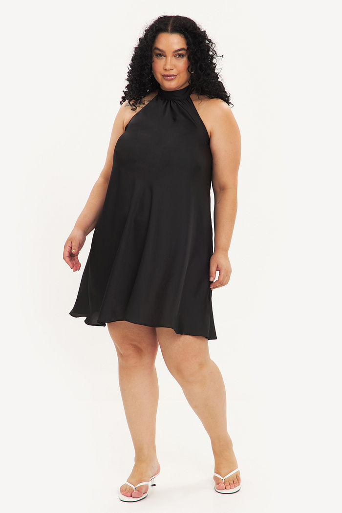 Vestido Gola Halter Gabriela Preto