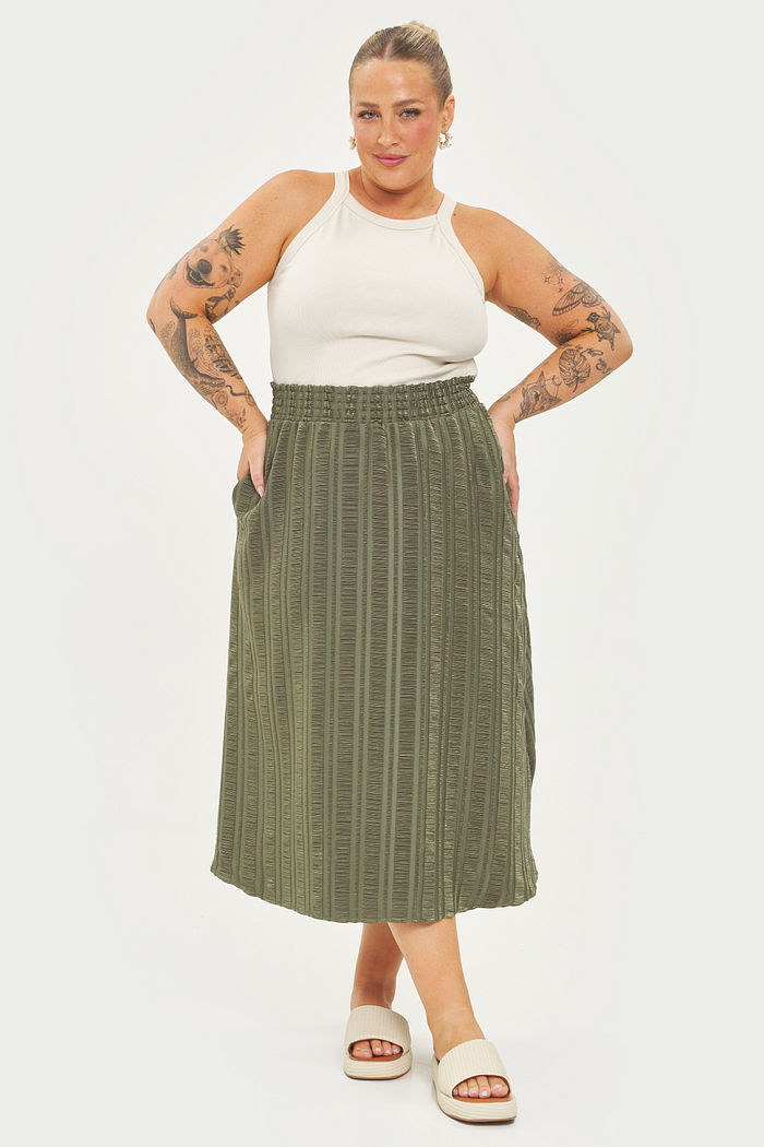 Saia Midi Maria Verde