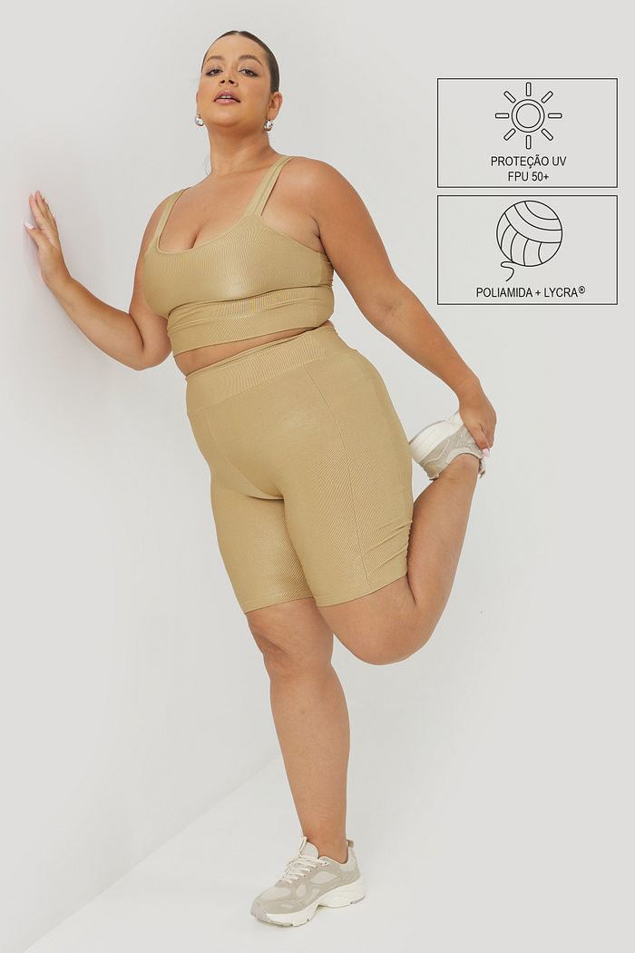 Bermuda Esportiva Euforia Dourado