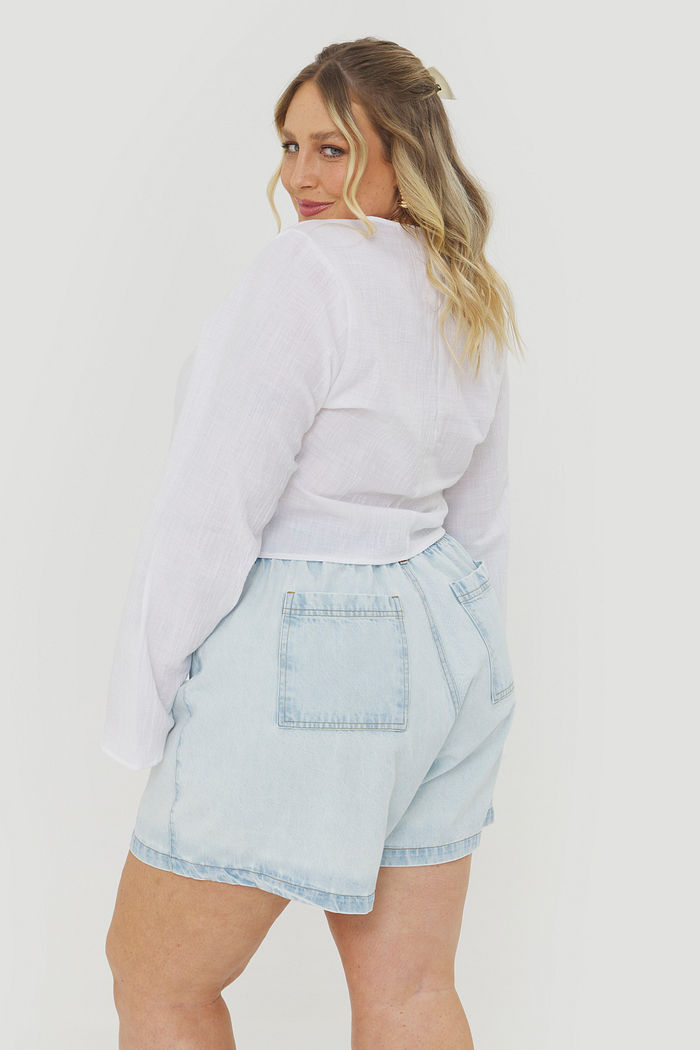 Blusa Com Amarração Mercedes Branco